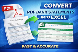 convert PDF bank statements into excel or CSV format