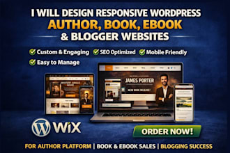 design redesign author website book ebook blogger websites on wix wordpress