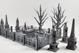 sculpt 3d dnd terrain,tabletop watchtower,forest or ruin,elf scenery terrain stl