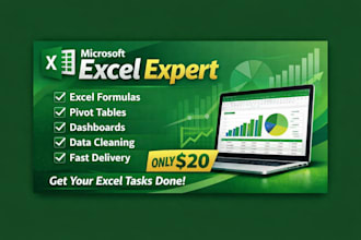 do excel data entry, formulas, pivot tables, and dashboards