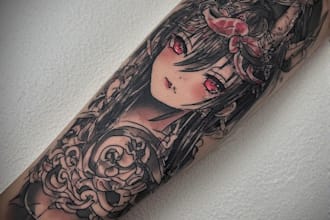 make anime tattoo design unique style