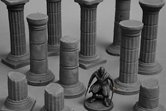 sculpt ancient terrain,rpg scatter terrain,greek ruins or temple,tower 3d print