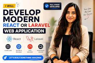 develop react node js and laravel web application