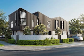 exterior rendering for the townhouse project