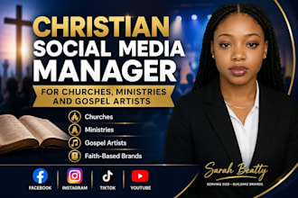 be your christian social media manager for churches ministries and gospel artist