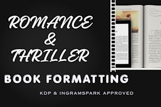 design a professional romance or thriller book interior layout