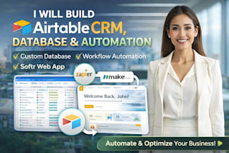 build airtable crm database airtable automation softr web app expert