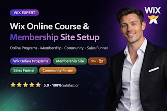 set up wix online programs, wix membership site and wix online course