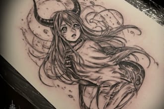 create anime tattoo design unique style