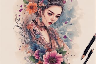 draw anime tattoo design unique style