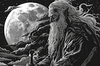 create stunning linocut or woodcut style illustrations
