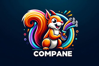 make a wired squirrel mascot logo for commercial use