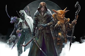 create professional fantasy warrior character illustration