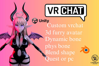 do vrc commission, vr character, 3d vrchat avatar, nsfw 3d model, furry avatar