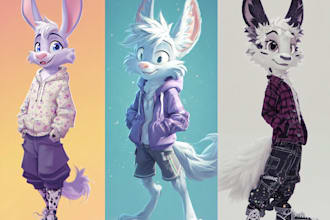 draw a high quality furry character or custom fursona illustration