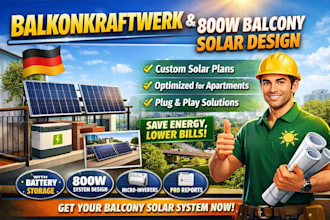design balkonkraftwerk, balcony solar with battery and plug in pv systems