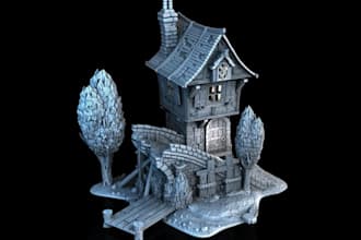 design medieval fantasy or historical buildings for tabletop gaming,dnd terrain