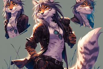 create custom furry character art or fursona illustration