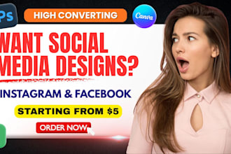 design instagram facebook ads and social media posts