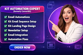 setup convertkit email automation, newsletter landing page email sequence