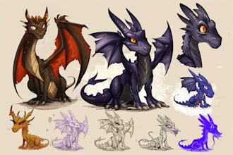 draw cartoon for character, monster, dragon