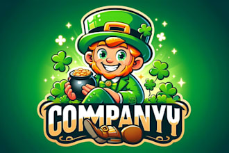 create st patrick day leprechaun mascot logo for you with my on creativity
