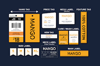 design custom clothing hang tag, neck label, and care labels