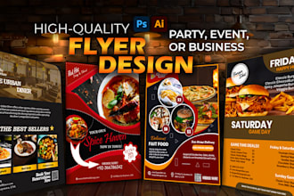 design flyer, poster, food menu for restaurant