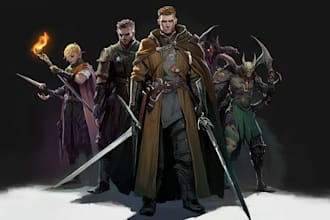 create professional dnd character illustration or fantasy rpg character art