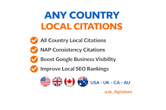 create powerful local citations for UK ca au and worldwide