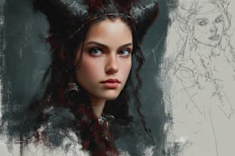 paint a dark fantasy portrait