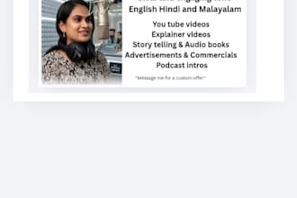 provide a professional female voice over in indian english