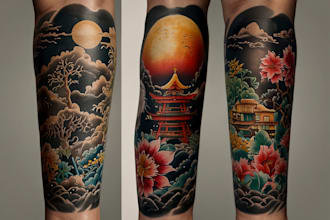 making a detailed japanese style art for tattoos