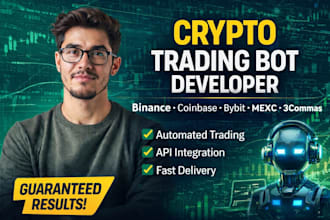 develop 3commas coinbase bot, bybit bot, mexc bot, binance bot, mmt trading bot