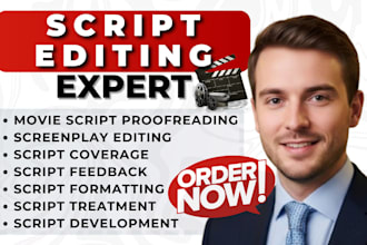 edit and format movie script, feature film script, anime manga screenwriting