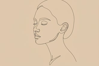 create minimalist line art for printable wall decor