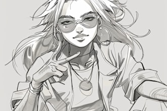 draw a custom character sketch or illustration