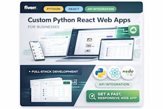 build custom python react web app with API integration