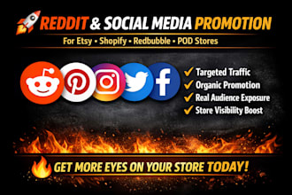 do redbubble promotion etsy, pod and shopify store marketing
