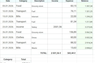 create a personal income and expense tracker in excel or google sheets
