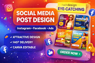 design professional social media post for instagram facebook