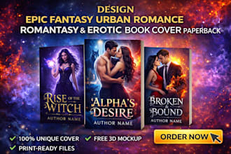 design epic fantasy urban romance romantasy and erotic book cover paperback