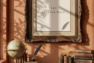 create ultra realistic vintage and moody frame mockups
