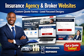 design insurance agency website insurance broker website quote form landing page