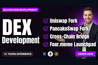 be blockchain developer for uniswap fork, cross chain bridge, four meme