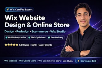 redesign wix website, create wix online store, and design wix ecommerce store