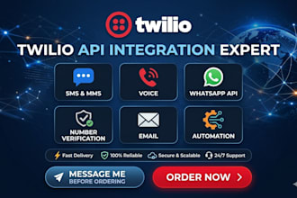 integrate twilio API for SMS, voice, and whatsapp automation