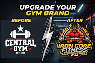 create modern bodybuilding, gym and fitness logo design