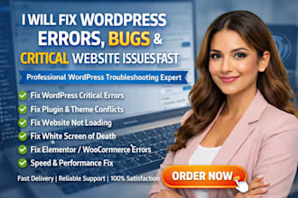 fix wordpress errors bugs woocommerce squarespace critical website issues fast
