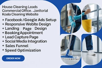 generate house cleaning leads commercial office janitorial booking koala website